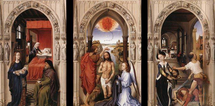 WEYDEN, Rogier van der St John Altarpiece China oil painting art